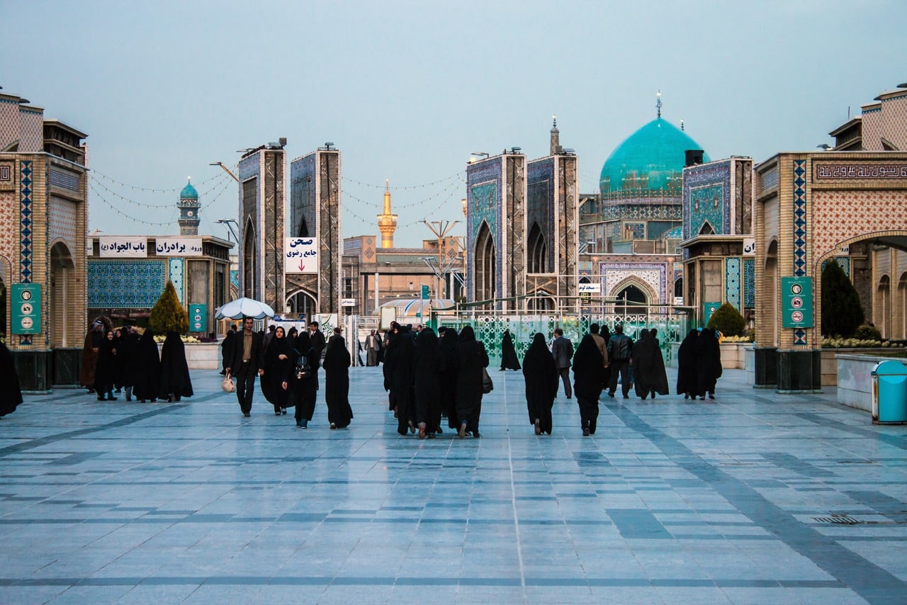 Iranians in front of mosque